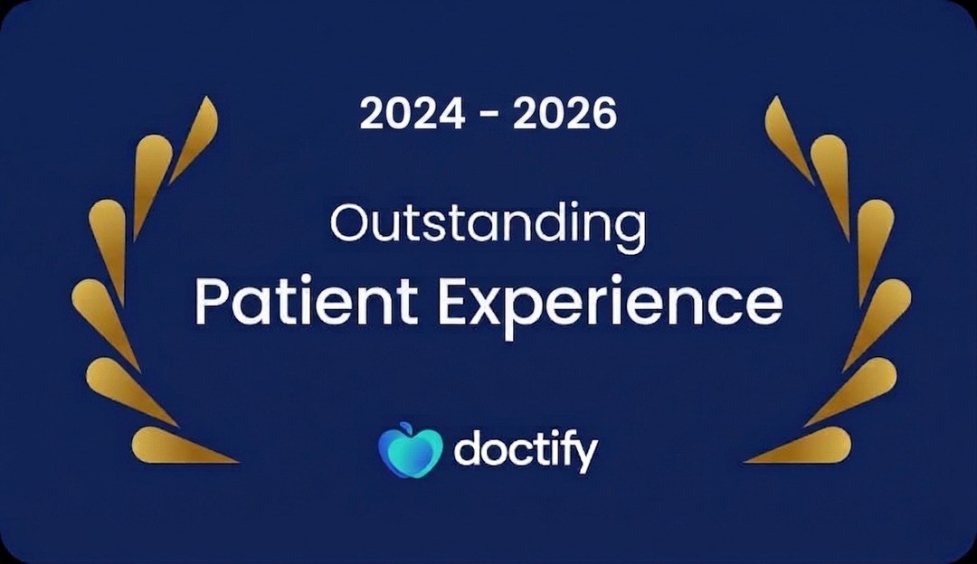 Doctify Outstanding Patient Experience Award 2024, 2025 and 2026, awarded to Mr Shakir Hussain, Consultant Orthopaedic Surgeon, Birmingham